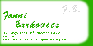 fanni barkovics business card